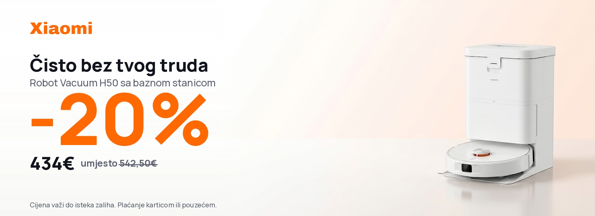 Xiaomi Robot Vacuum H50 sa baznom stanicom 434 eura
