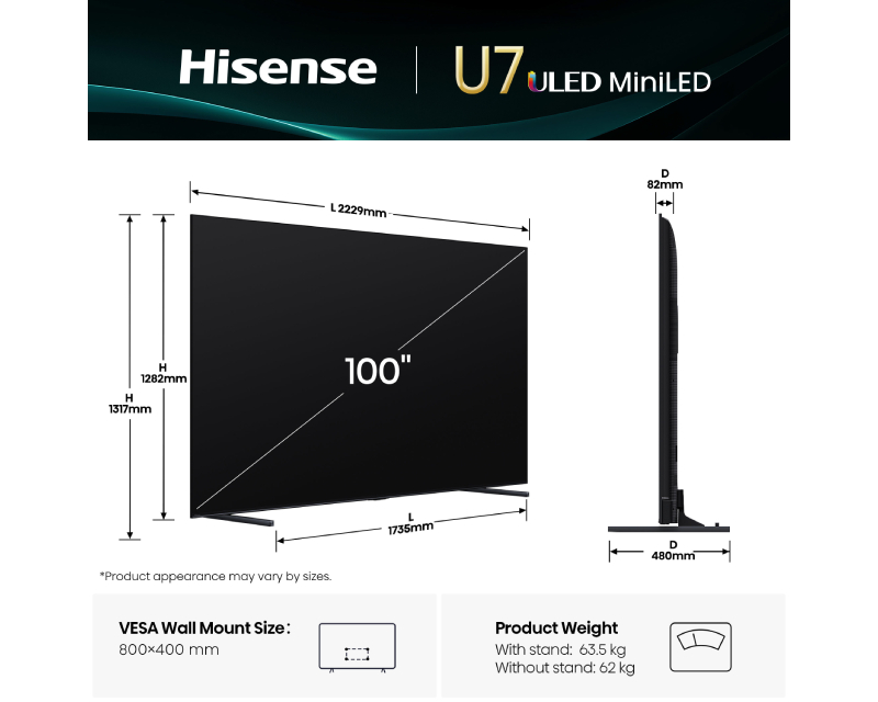 100 inča 100U7Q Mini-LED 4K UHD Smart TV