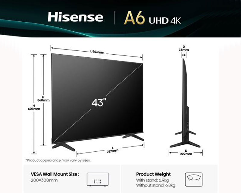 43 inča 43A6Q 4K UHD Smart TV