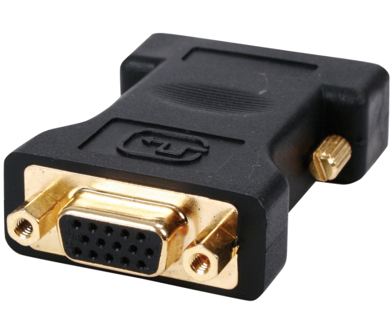Adapter DVI-I  (M) - VGA (F) crni