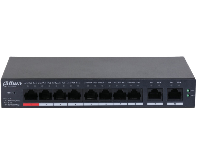 CS4010-8ET-110 10-Port Cloud Managed Desktop Switch with 8-Port PoE