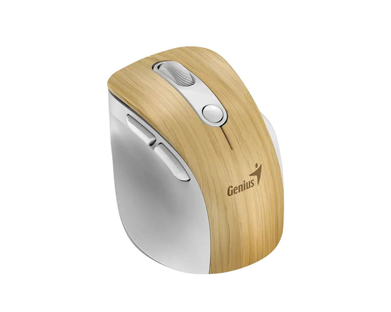 Ergo 9000S Pro Pearl White USB Bežični Pine Wood miš