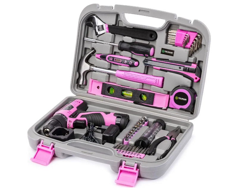 FDG 5025-58R Set ručnog alata (58 delova) sa 12V bušilicom roze