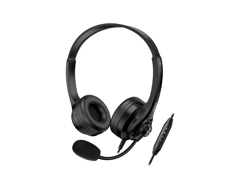 HS-235U AI USB slušalice sa mikrofonom crne