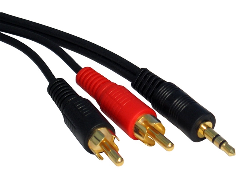 Kabl audio 3.5mm - 2xRCA 5m crni