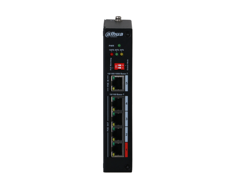PFT1500 5-Port PoE Extender with 4-Port PoE Out and 1-Port PoE In