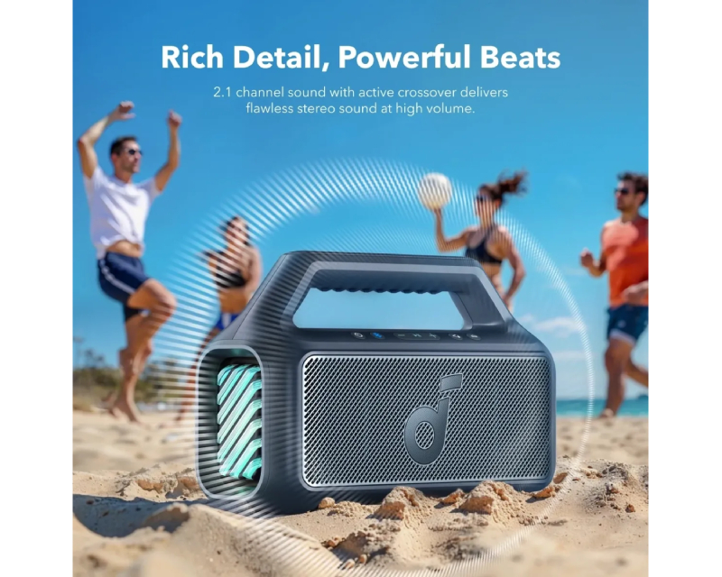 Soundcore Boom 2 80W 2.1 prenosivi bluetooth IPX7 zvučnik crni