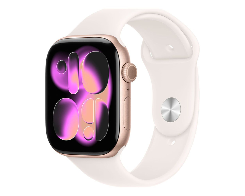 Watch S11 GPS 46mm Rose Gold Aluminium Case with Light Blush Sport Band (mev74et/a)