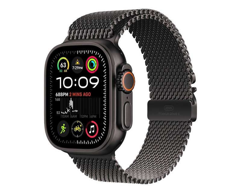 Watch Ultra2 v2 Cellular 49mm Black Titanium Case with Black Titanium Milanese Loop - M (mx5u3se/a)