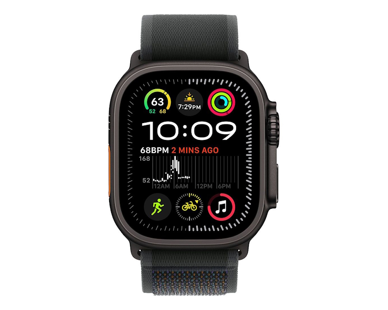 Watch Ultra2 v2 Cellular 49mm Black Titanium Case with Black Trail Loop - M/L (mx4v3se/a)