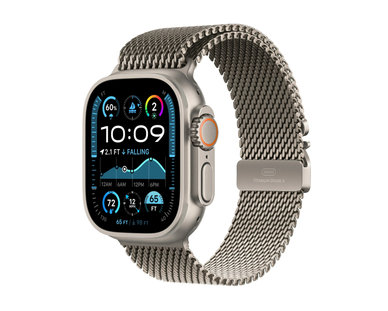 Watch Ultra2 v2 Cellular 49mm Natural Titanium Case with Natural Titanium Milanese Loop - M (mx5r3se/a)