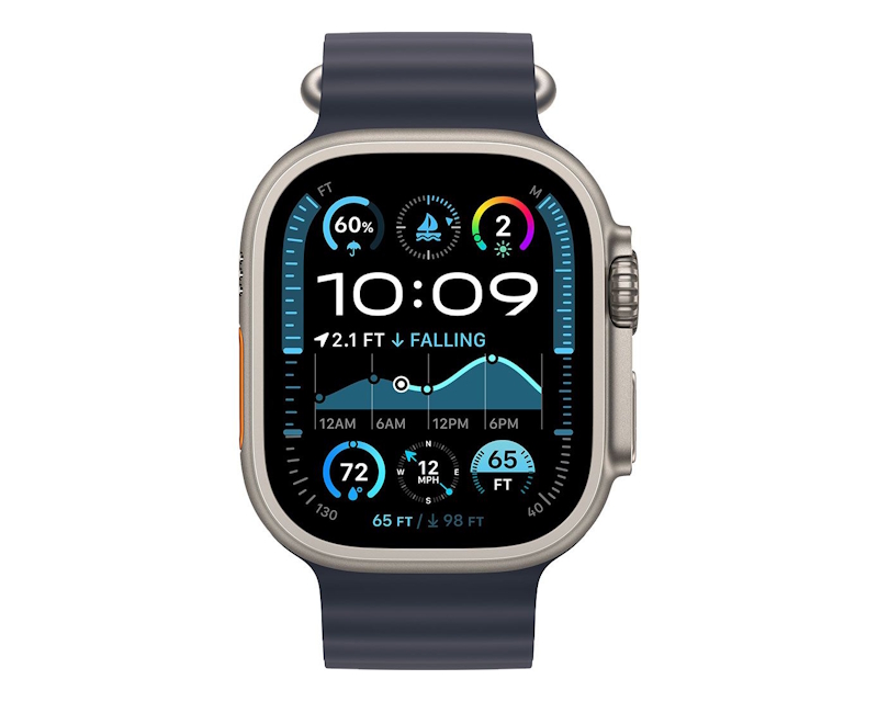 Watch Ultra2 v2 Cellular 49mm Natural Titanium Case with Navy Ocean Band (mx4d3se/a)