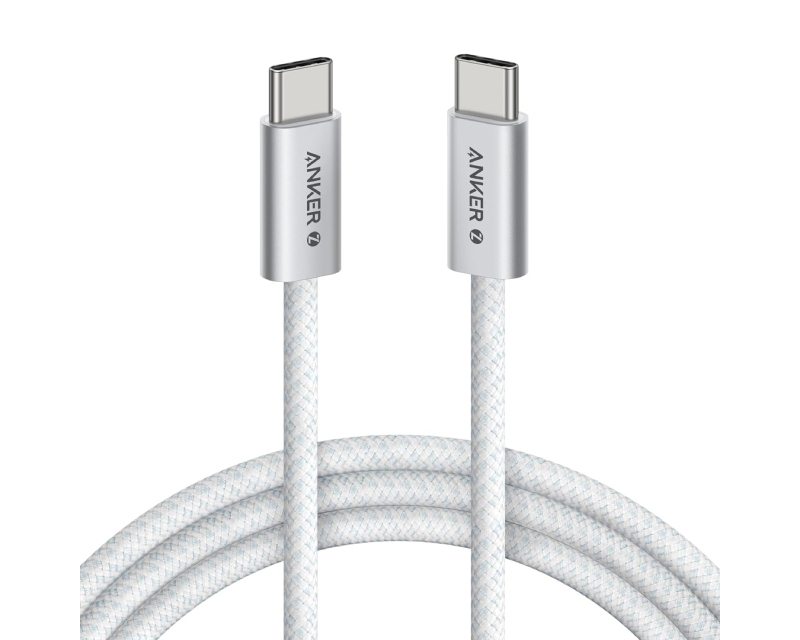 Zolo USB tip-C kabl M/M 1m, za Apple, super brzo punjenje 240W/480Mbps, pleteni, beli