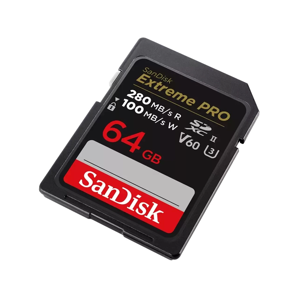 SanDisk Extreme PRO SDXC UHS-II Card - 64GB Up to read/write 280/100 MB/s