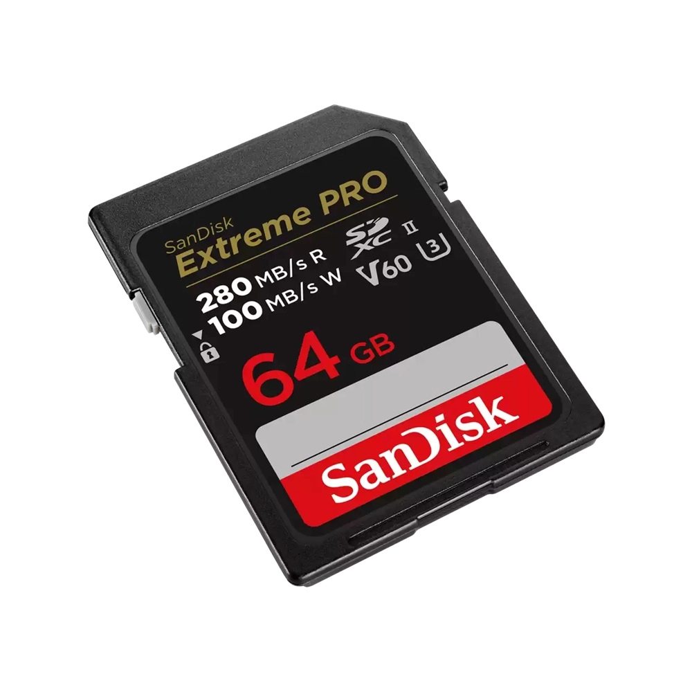 SanDisk Extreme PRO SDXC UHS-II Card - 64GB Up to read/write 280/100 MB/s