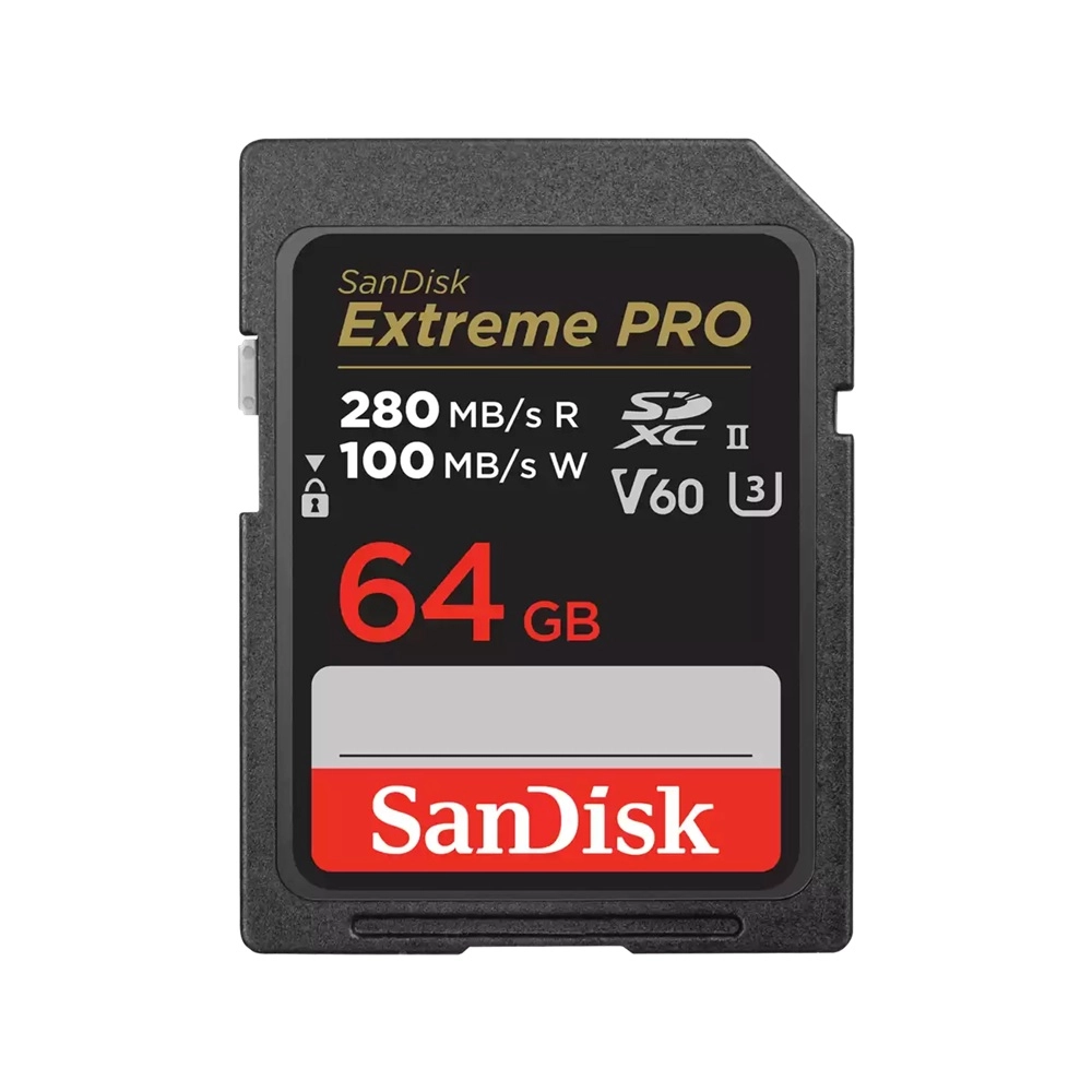 SanDisk Extreme PRO SDXC UHS-II Card - 64GB Up to read/write 280/100 MB/s