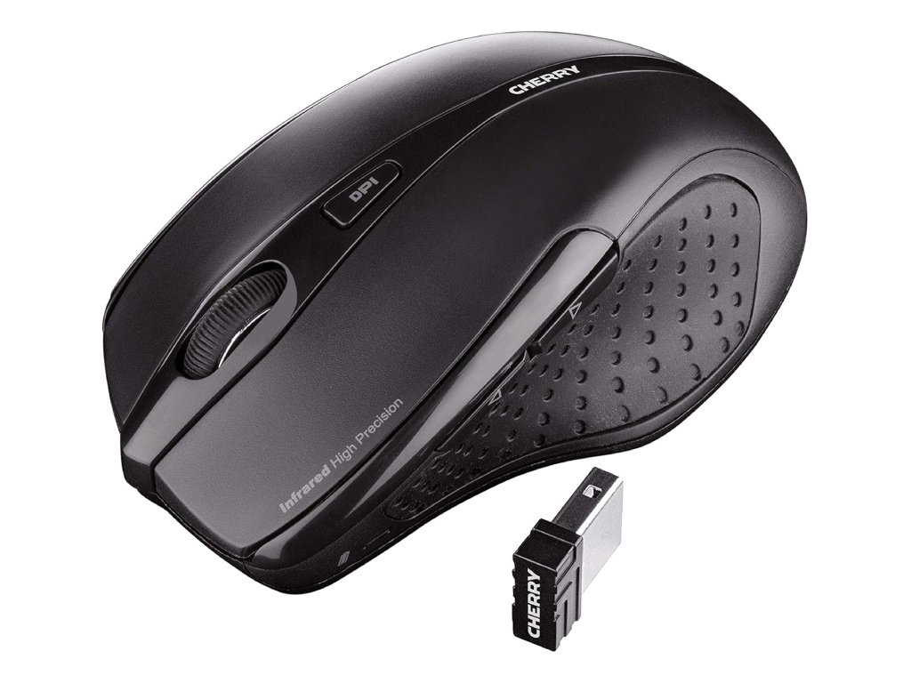 CHERRY MW 3000 Ergonomic Wireless Mouse, 6-button, 2.4 GHz, 2 x AAA battery, 1750 DPI, 10 m