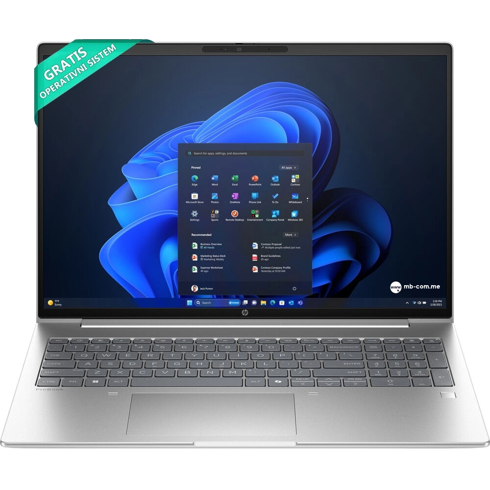 HP ProBook 4 G1iR 16 Core7 150U/1TB/16GB/16" WUXGA IPS/Integrated/NoOS/Backlit YU/Silver