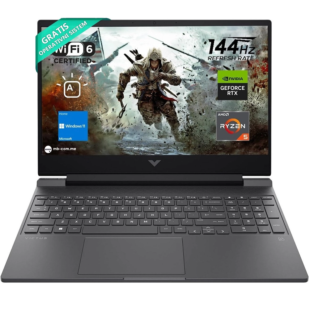 HP Victus 15-fb3003nm Ryzen7 7445H/512GB/16GB/15.6" FHD IPS/RTX 4050 6GB/NoOS/Mica silver/YU