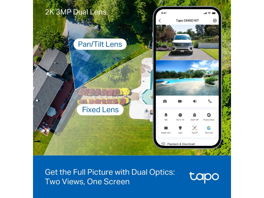 TP-LINK TAPO C645D KIT Dual 2K Solar-Powered Dual-Lens Pan/Tilt Security Camera Kit