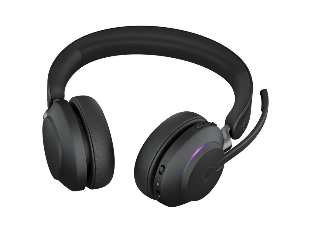 JABRA Evolve2 65 Stereo Wireless On-Ear Headset (Microsoft Teams, USB Type-C, Black)