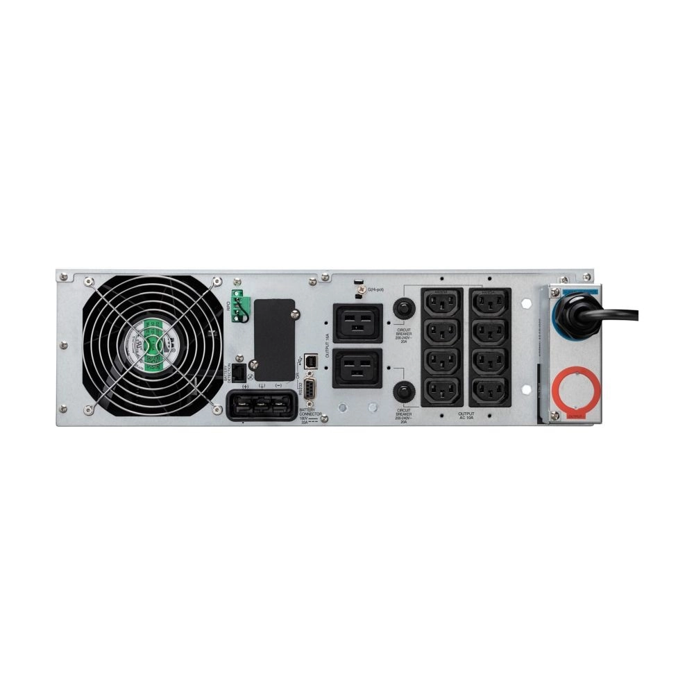 Eaton 9E UPS, 6000 VA, 5400 W, Input: Hardwired, Outputs:(8)C13,(2)C19,Rack,3U, Online/Double-conv