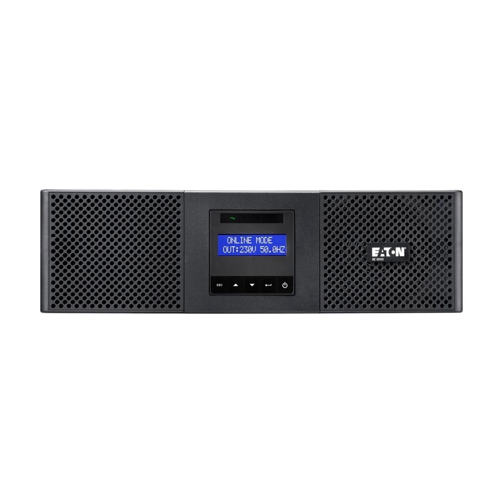 Eaton 9E UPS, 6000 VA, 5400 W, Input: Hardwired, Outputs:(8)C13,(2)C19,Rack,3U, Online/Double-conv
